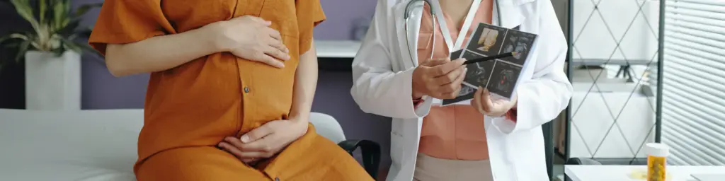 Woman consulting fertility specialist